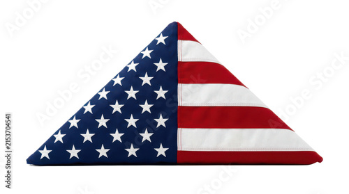 Folded american flag isolated on transparent background
