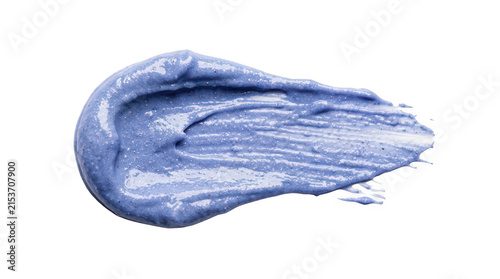 A smear of purple exfoliating facial scrub isolated on transparent background