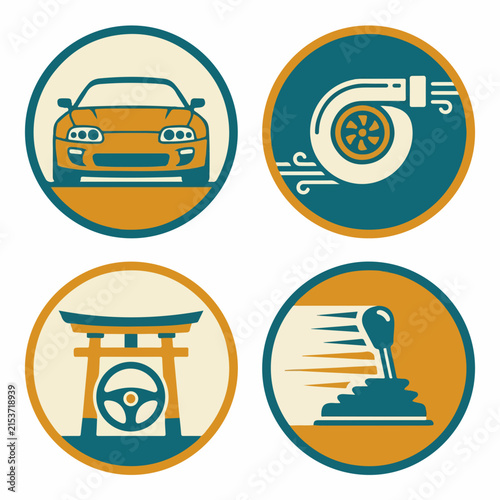 Automotive and Industrial Icon Set.