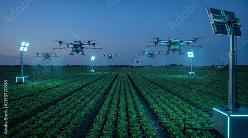 Autonomous Drone Swarm Flying Over Precision Farming Field