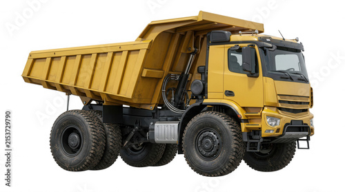Industrial dump truck realistic isolated on transparent background isolated on a transparent background