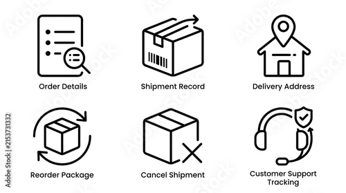 E-commerce and Logistics Shipping Icon Vector Set