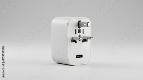 Universal travel power adapter with USB C charging port