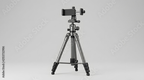 Compact adjustable smartphone tripod on minimalist surface