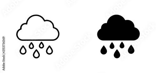 Bild auf Leinwand Cloud with rain weather symbol icons precipitation meteorology forecast environm