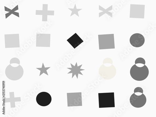 Abstract Vector Symbols and Icons in Grayscale Design
