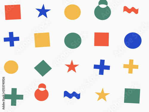 Colorful geometric shapes and symbols vector illustration collection