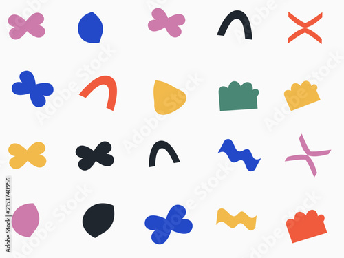 Colorful abstract vector shapes and symbols collection for design projects