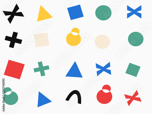 Colorful geometric shapes and symbols vector illustration collection
