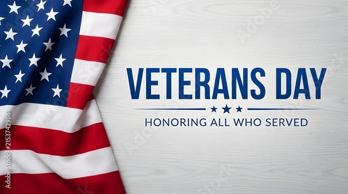 Patriotic veterans day with american flag and text patriotism stars stripes