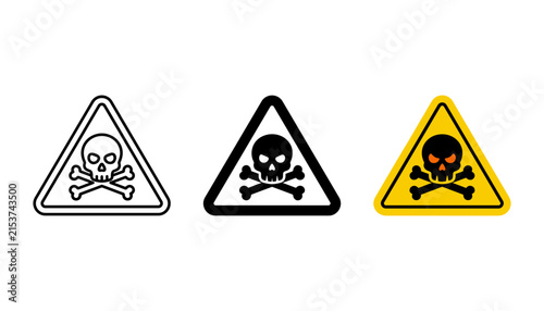 Konstfotografi Set of skull and crossbones warning signs in different styles