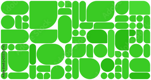 Green Abstract Geometric Pattern with Rounded Shapes for Modern Background Design, Fresh Green Geometric Texture with Rounded Forms for Wallpaper Branding and Creative Projects