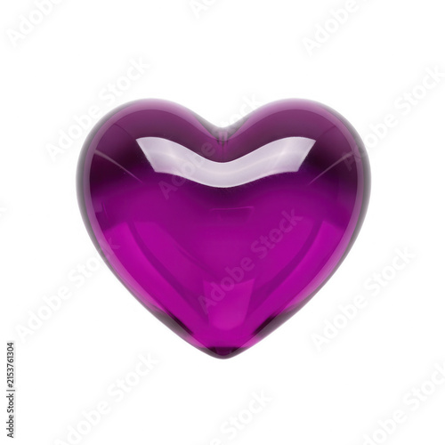 Glossy purple heart shape with reflective surface