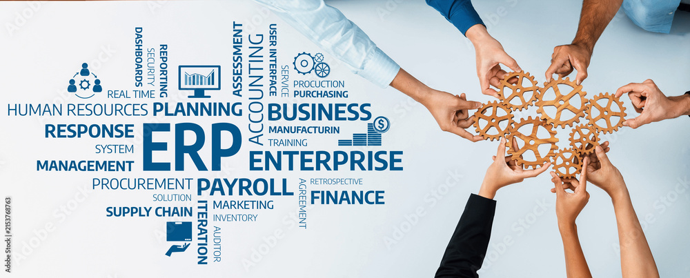 Obraz premium This image showcases a collaborative effort in business planning and enterprise resource management, emphasizing teamwork and innovative strategies in a professional setting. Amity