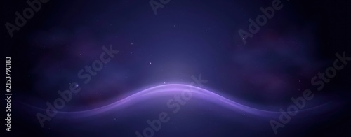 Abstract purple light wave background with dark glowing smoke and soft neon curves