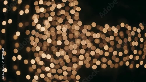 Golden bokeh lights shimmering background 4K Video