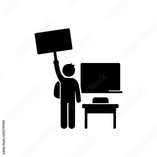 Bild auf Leinwand Boycott of academic system icon
