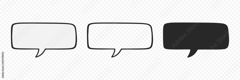 Obraz premium Speech Bubble Icon Set, Vector Illustration. Speech Bubble Collection and Chat Bubble Outline Shapes Isolated. Comic, Message, Dialogue, Quote, Sticker and Social Media Design
