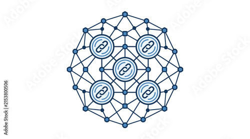 Global decentralized network and blockchain nodes.