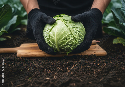 Fresh Cabbage Harvested Directly From The Earth