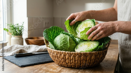 Fresh Cabbage Harvested For Healthy Cooking Preparations