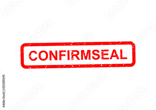Canvas Print Red confirm seal stamp with text illustration