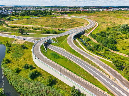 Construction of the new road in Pruszcz Gdanski. Poland