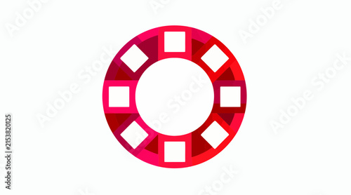 Red and white stylized casino poker chip