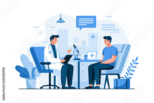 Doctor Consulting Senior Patient with Clipboard at Medical Appointment