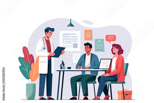 Doctor Consulting Senior Patient with Clipboard at Medical Appointment