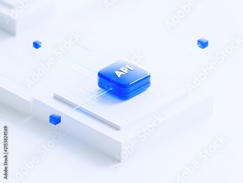 Abstract 3d illustration of an api concept isolated on white background