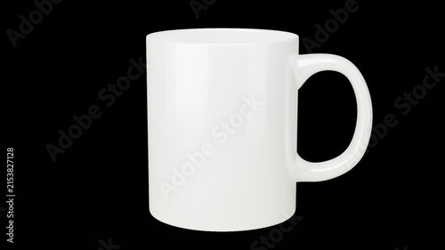 11 oz White Rotating Mug Video Mockup on Transparent Background