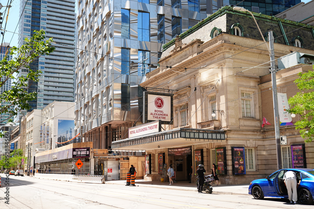 Fototapeta premium Toronto, Canada - June 23, 2026: Royal Alexandra Theatre and modern buildings on King Street