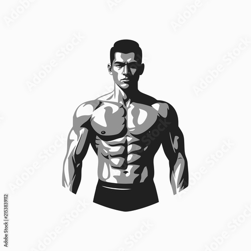 Muscular man bodybuilder