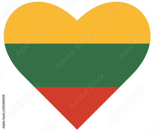 Konstfotografi Flag of Lithuania isolated in heart shape.