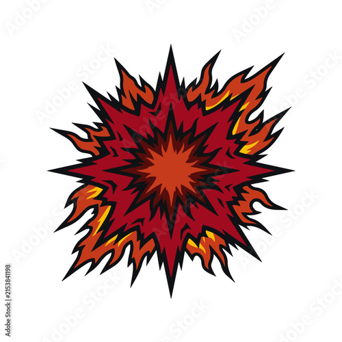 Comic Book Explosion Starburst Fire Vector Graphic