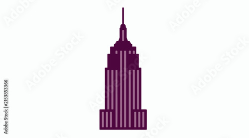 Obraz na plátne Purple city skyscraper architecture icon.