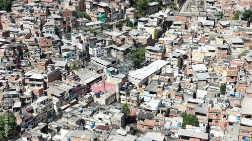 Aerial View of Rocinha Favela in Rio de Janeiro, Brazil