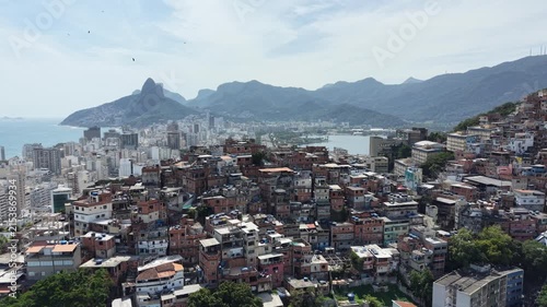 Aerial View of Rocinha Favela in Rio de Janeiro, Brazil