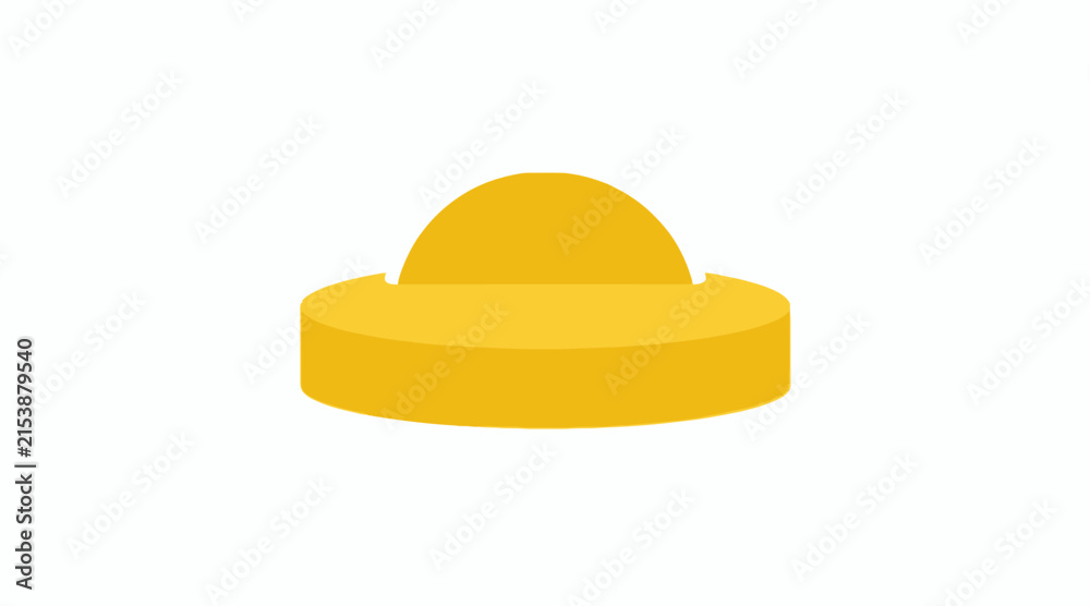 Fototapeta premium Flat golden round button or coin icon.