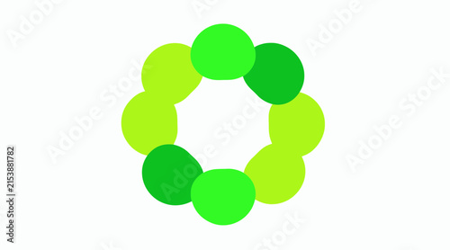Abstract green circular dots logo design.