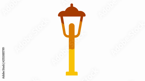 Classic yellow street lamp icon.