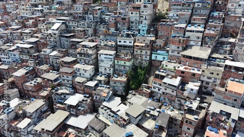 Aerial View of Rocinha Favela in Rio de Janeiro, Brazil