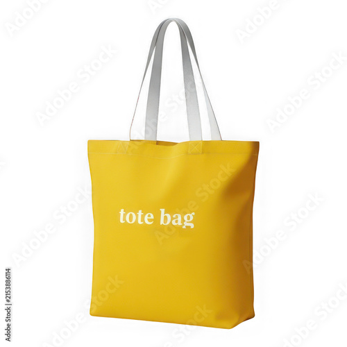 Yellow tote bag with white text saying free dog