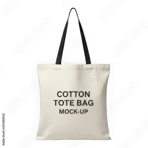 Cotton tote bag with bold black text design