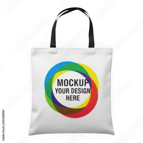 Colorful abstract circle logo design on tote bag