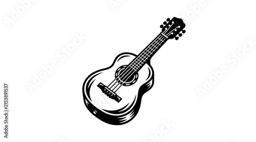 Foto Acoustic guitar stringed musical instrument illustration.