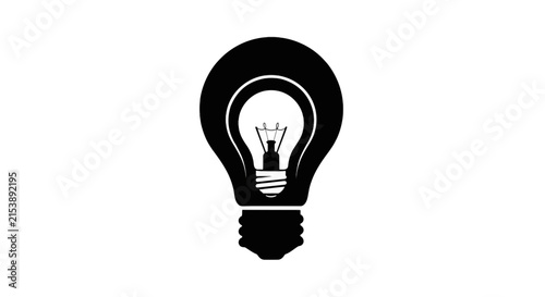Vector illustration of light bulb icon on a transparent background