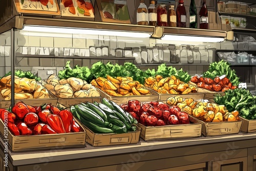 Fresh Produce Display in a Lively Market