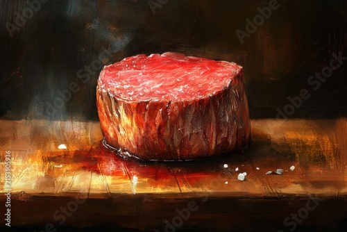 A Thick Cut Raw Beef Steak Ready for Cooking